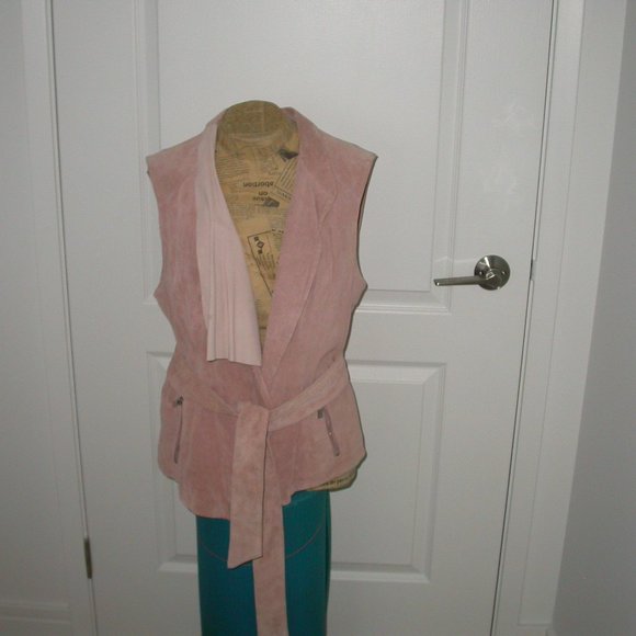 Pink Suede Leather Vest - Picture 2 of 10